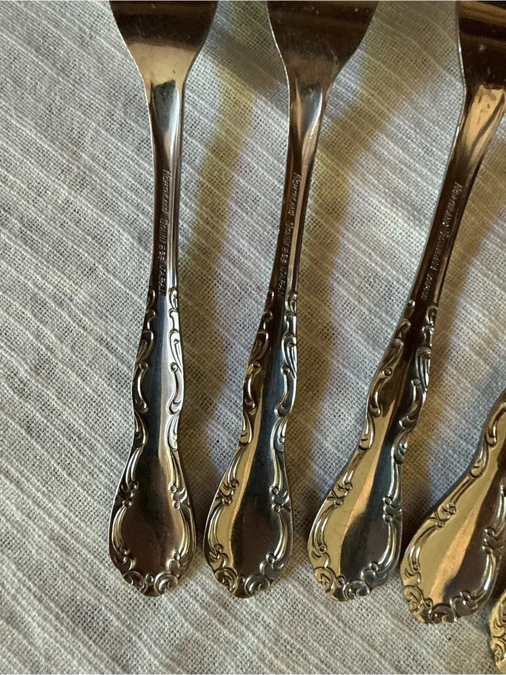 Vtg Oneida Northland Stainless Steel Salad Forks 6.25” - Set of 6 - READ
